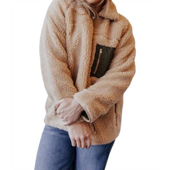 NEW SAGE THE LABEL hartley teddy jacket in brown - Picture 3 of 8